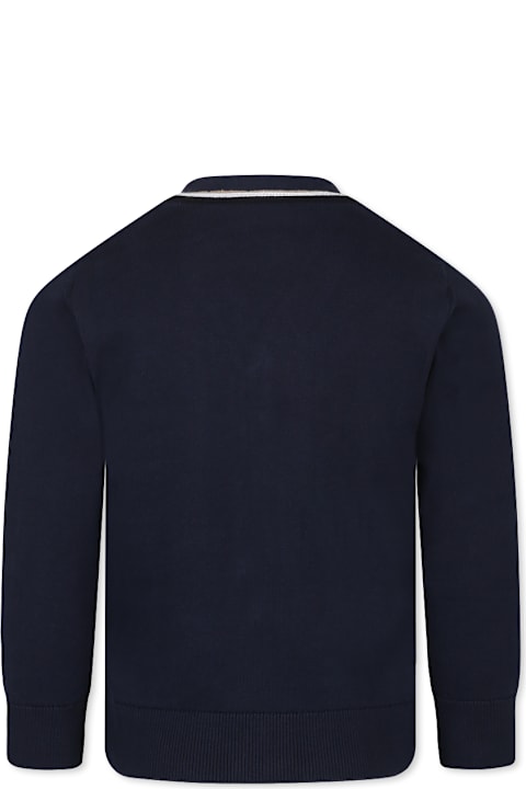 Hugo Boss Sweaters & Sweatshirts for Boys Hugo Boss Blue Cardigan For Boy With Logo