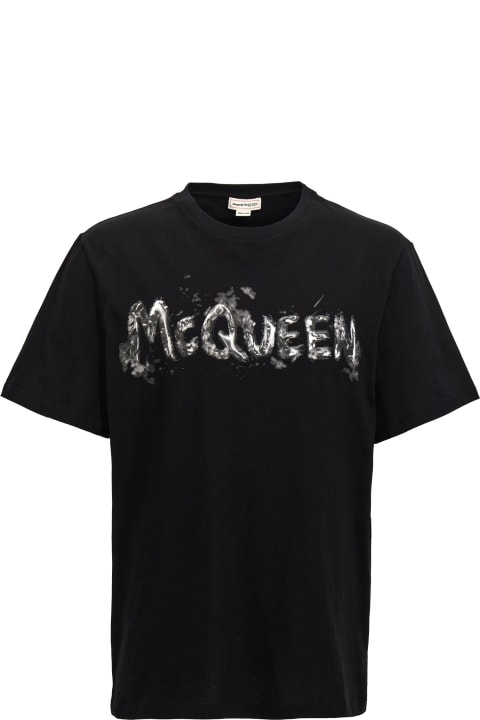 Fashion for Men Alexander McQueen Logo Print T-shirt