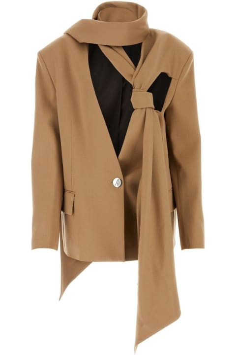 The Attico Coats & Jackets for Women The Attico Scarf Detailed Long-sleeved Blazer