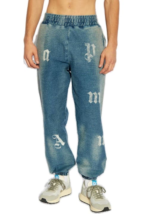 Palm Angels Jeans for Men Palm Angels Letter Printed Elastic Waistband Jeans