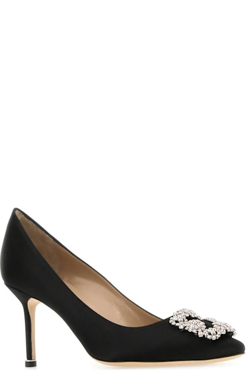 Manolo Blahnik Shoes for Women Manolo Blahnik Black Satin Hangisi Pumps