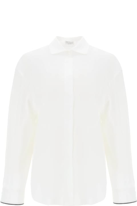 Fashion for Women Brunello Cucinelli Wide Sleeve Shirt With Shiny Cuff Details