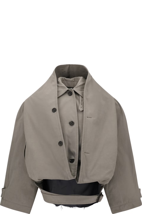 Balenciaga Women Balenciaga Reverse Hooded Trench Coat