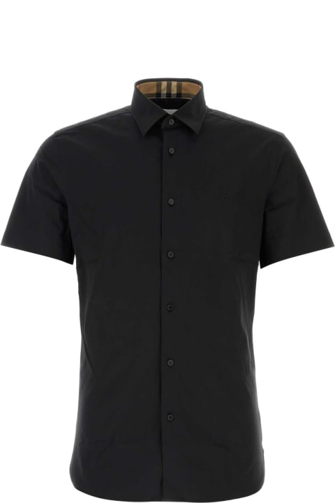 Fashion for Men Burberry Black Stretch Poplin Shirt