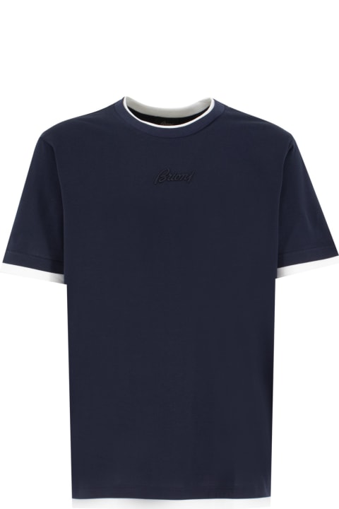 Brioni Topwear for Men Brioni Logo Embroidery T-shirt