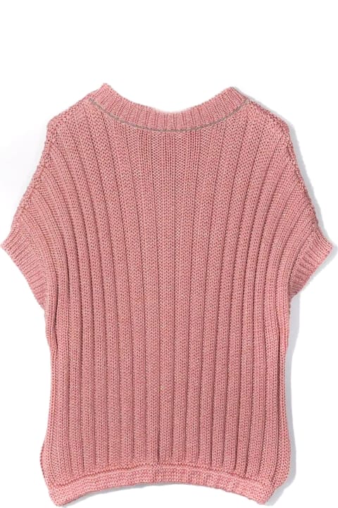 Pink Ribbed Knit Sweater