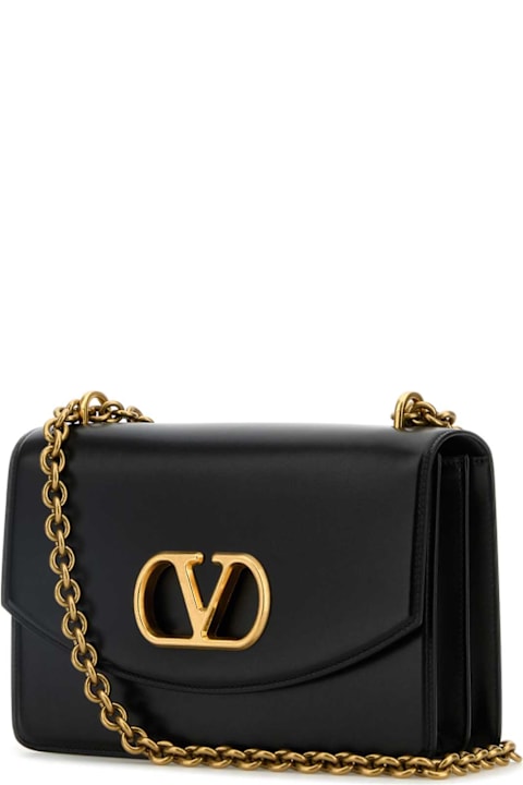 Homeware Valentino Garavani Black Leather Vain Shoulder Bag