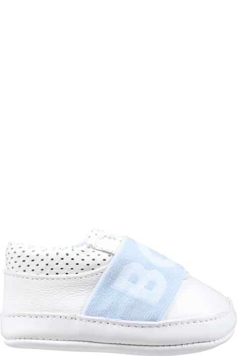 Hugo Boss Shoes for Baby Girls Hugo Boss White Sneakers For Baby Boy With Logo