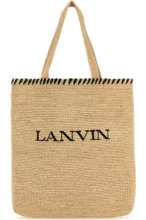 ウィメンズ新着アイテム Lanvin Beige Raffia Shopping Bag