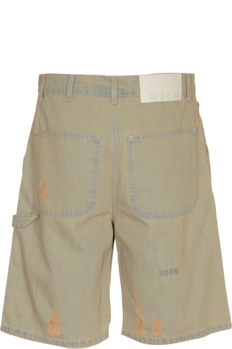MSGM Pants for Women MSGM Distressed Denim Bermuda Shorts