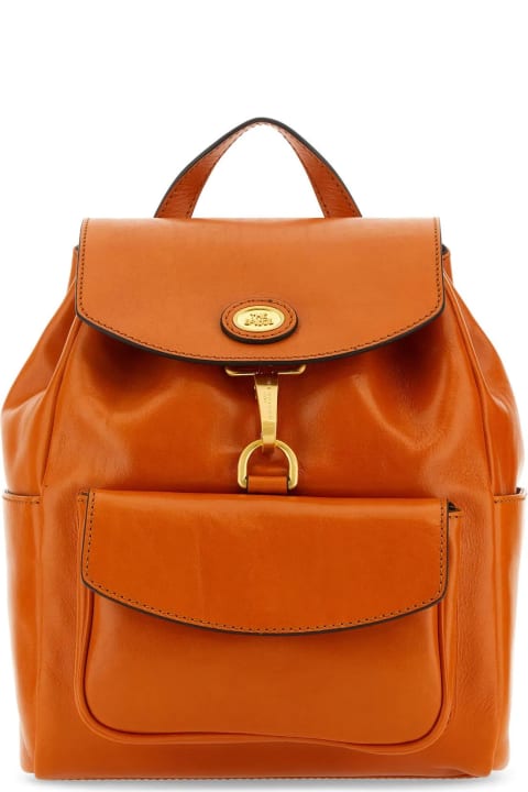 Orange Leather Story Backpack
