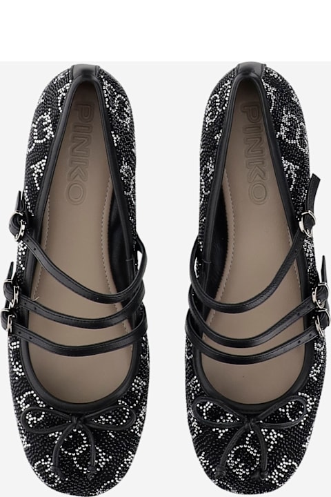 Pinko Laced Shoes for Women Pinko Joy Ballet With Rhinestones