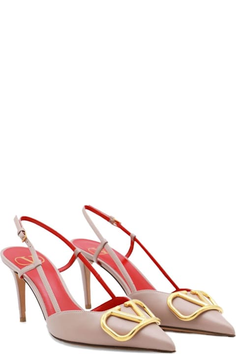 Valentino Garavani Vlogo Signature Leather Slingback Pumps