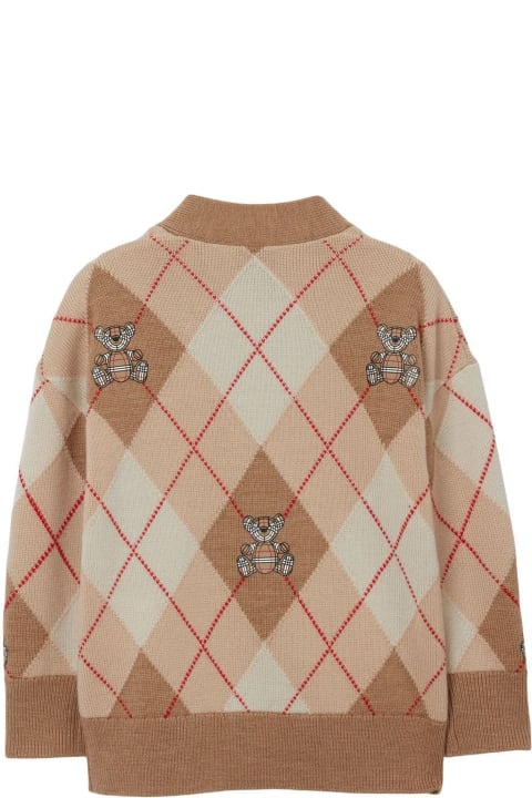 Sale for Baby Boys Burberry Beige Wool Blend Cardigan