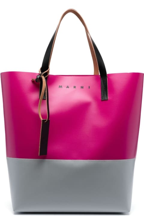 Totes for Men Marni North South Open Tote Bag In Color-blocked With Printed Logo