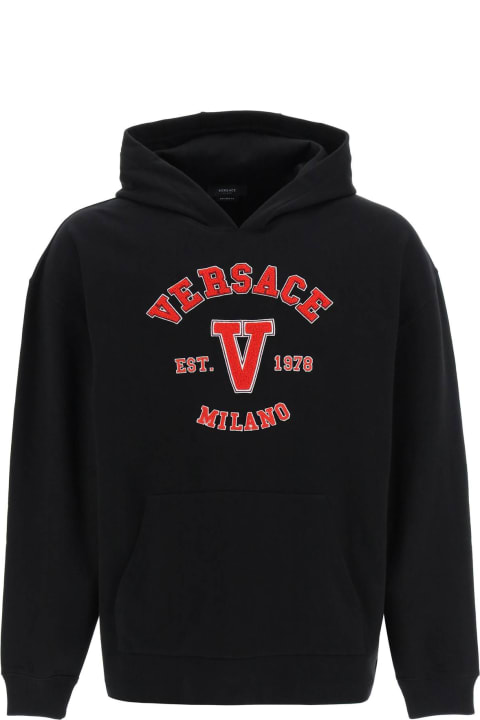 Versace for Men Versace Hooded Cotton Logo Sweatshirt