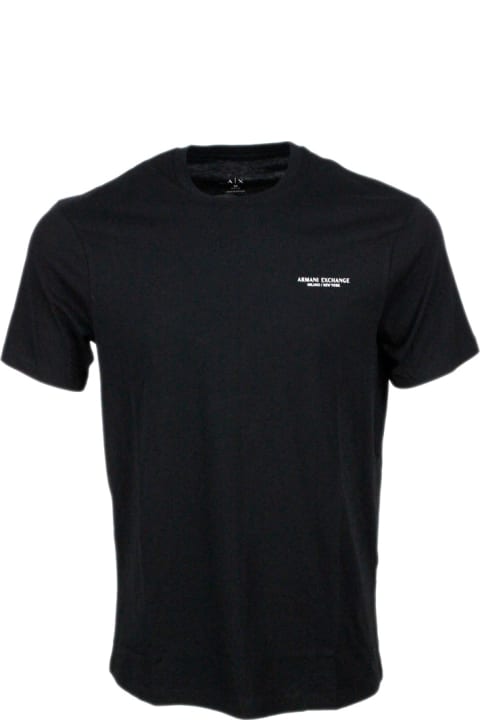 Short-sleeved Round-neck T-shirt In Soft Cotton With Logo On The Chest
