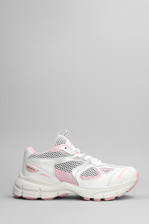 Marathon Sneakers In White Leather And Fabric