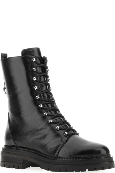 ウィメンズ新着アイテム Sergio Rossi Black Leather Sr Joan Ankle Boots