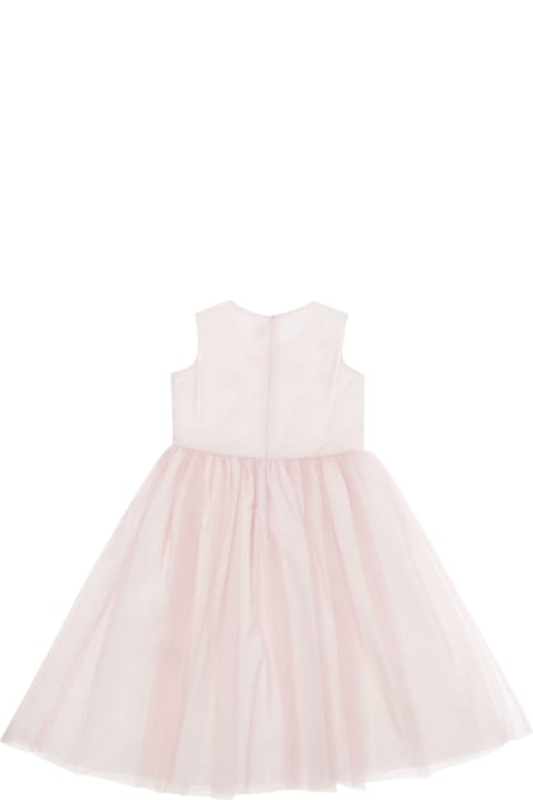 Bodysuits & Sets for Baby Boys Il Gufo Pink Dress With Flowers Patch In Tulle Baby