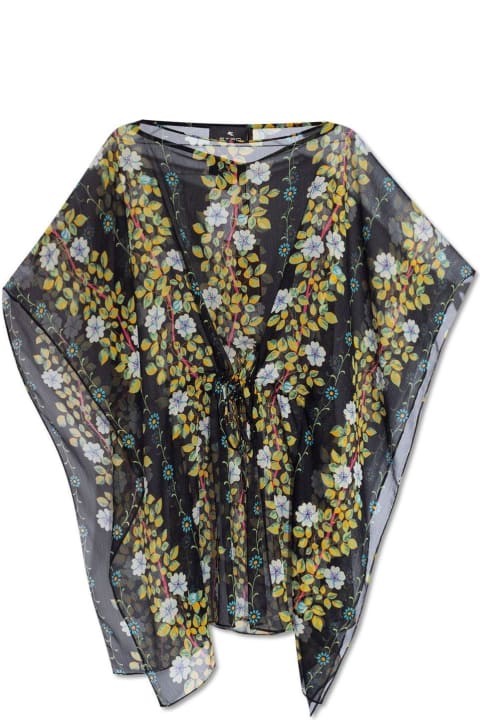 Fashion for Women Etro Floral Printed Semi-sheer Kaftan Dress