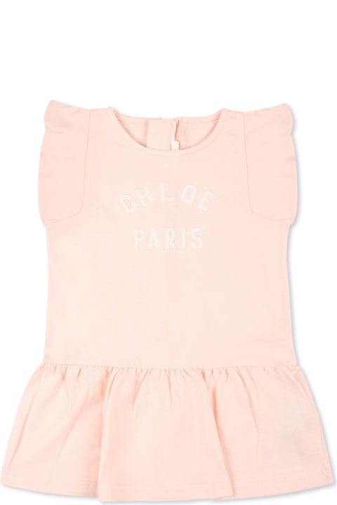 Sale for Baby Girls Chloé Pink Dress For Baby Girl With Logo