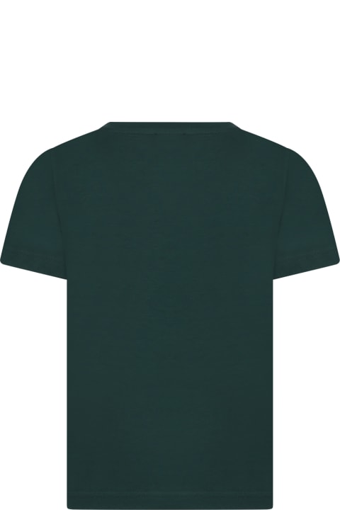Green T-shirt For Kids With Logo