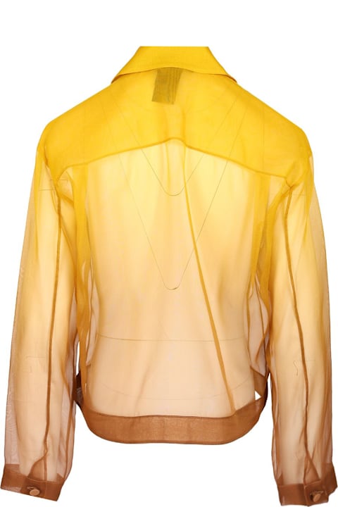 Max Mara ملابس علوية لـ السيدات Max Mara Davina Short Shirt Degrade' Silk Organza