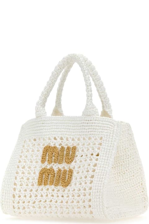 Miu Miu Totes for Women Miu Miu White Crochet Handbag
