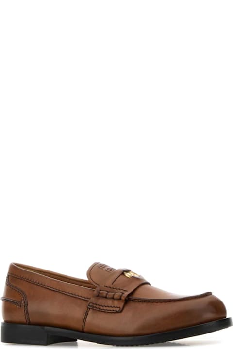Miu Miu Caramel Leather Loafers