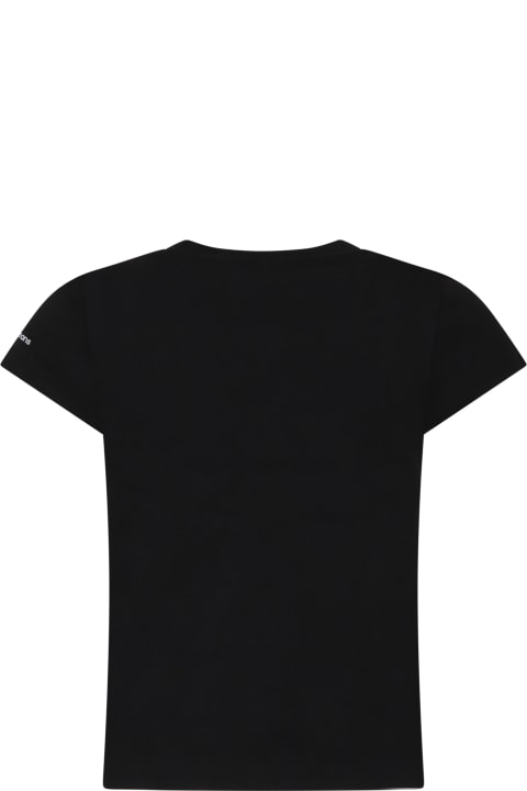Calvin Klein T-Shirts & Polo Shirts for Girls Calvin Klein Black T-shirt For Gilr With Logo