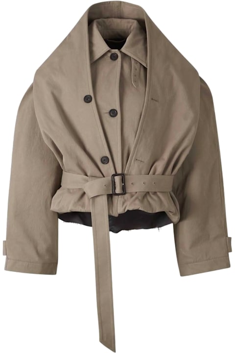 Balenciaga Clothing for Women Balenciaga Cotton Twill Reverse Hooded Trench Coat