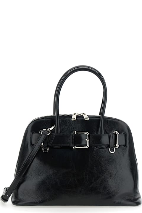 OSOI for Women OSOI 'zip Brocle' Black Handbag With Belt With Metal Buckle And Top Shoulder Strap In Leather Woman