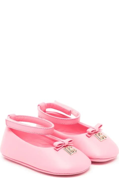 Dolce & Gabbana for Kids Dolce & Gabbana Ballerinas With Strap In Blush Pink