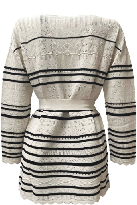 Elisabetta Franchi Sweaters for Women Elisabetta Franchi Tied-waist Striped Cardigan