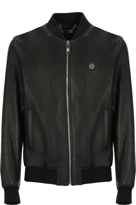 Philipp Plein Coats & Jackets for Men Philipp Plein Billy Leather Jacket