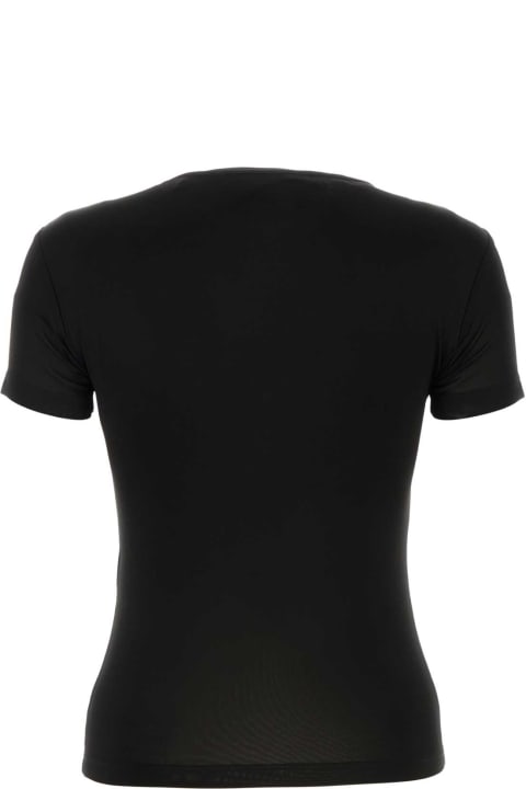 Y/Project Topwear for Women Y/Project Black Stretch Viscose T-shirt