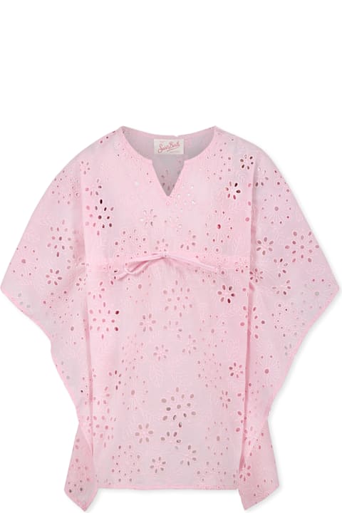 MC2 Saint Barth Dresses for Girls MC2 Saint Barth Pink Dress For Girl With Flowers