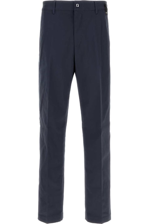 Sale for Men Fendi Navy Blue Stretch Cotton Pant