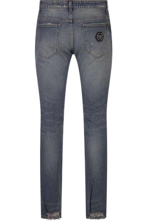 Sale for Men Philipp Plein Denim Trousers Super Straight Cut Fit