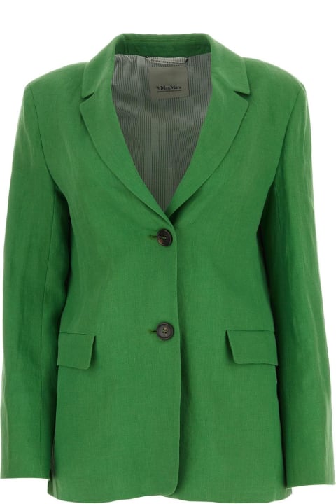 Homeware 
S Max Mara Grass Green Linen Sofia Blazer