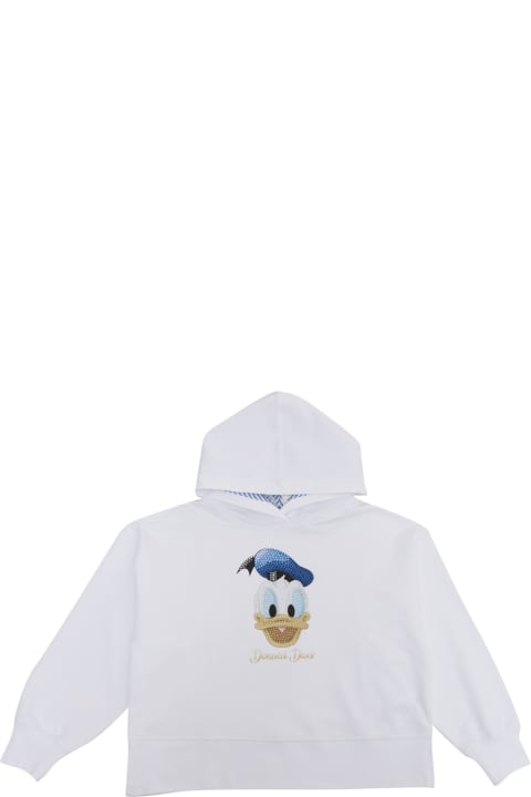 Sweaters & Sweatshirts for Girls Monnalisa White Donald Duck Sweatshirt