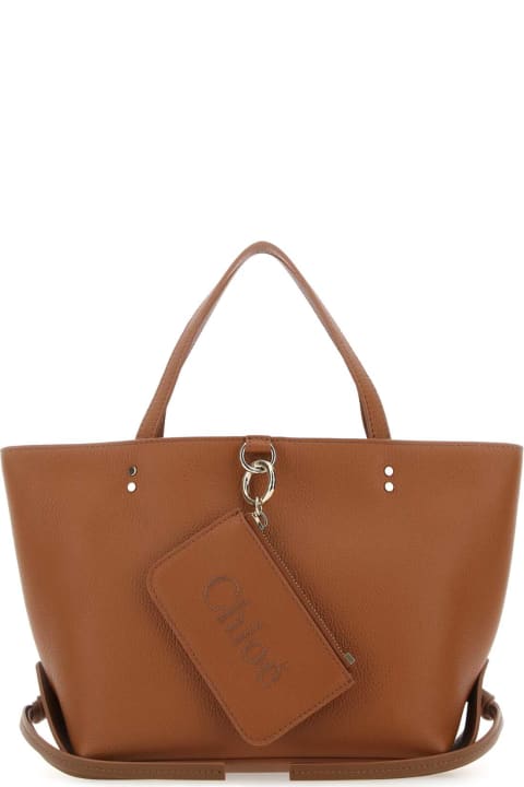 Chloé Totes for Women Chloé Brown Leather Small Chloã© Sense Handbag