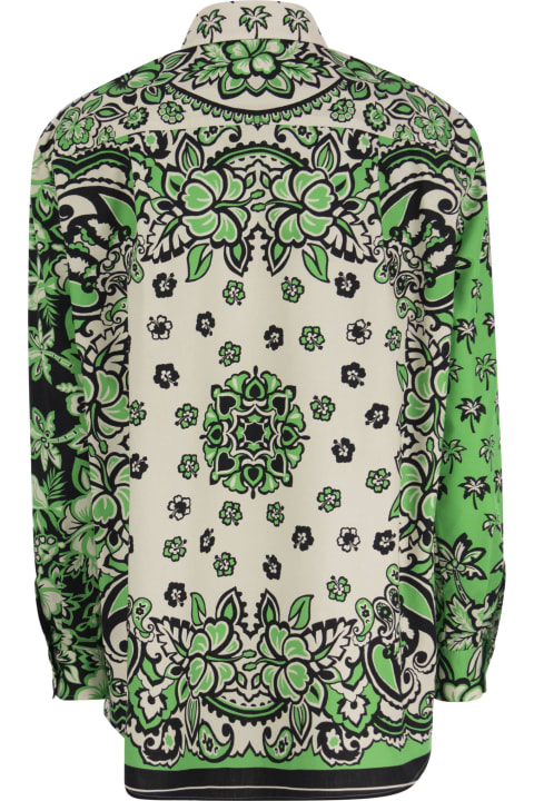 RED Valentino for Women RED Valentino Cotton Shirt With Green Bandana Print
