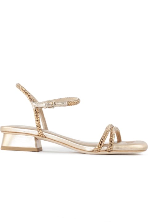 Ash Sandals for Women Ash Gold-tone Leather Icaro Low Sandals
