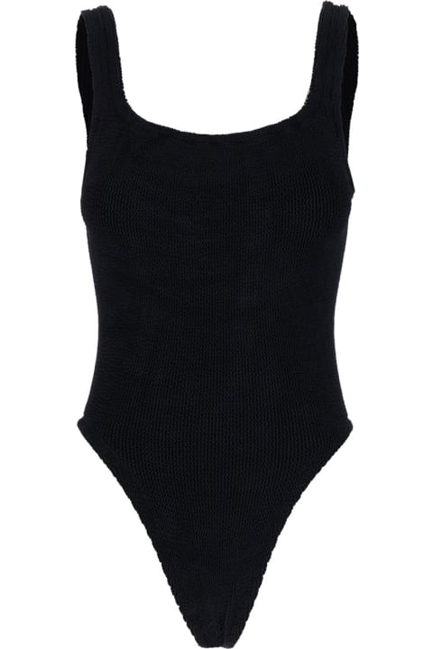 Fashion for Women Hunza G Black One-piece Swimsuit With Squared Neckline In Ribbed Stretch Polyamide Woman