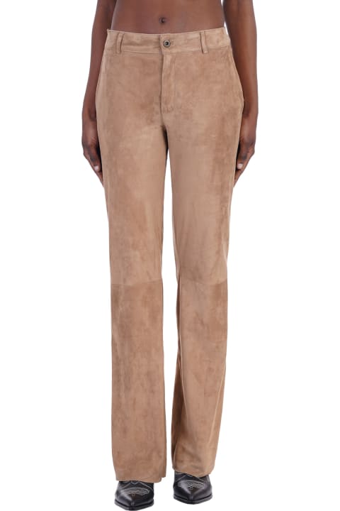 Pants In Beige Leather
