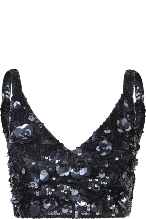 Fashion for Women Parosh Black Sequin Top