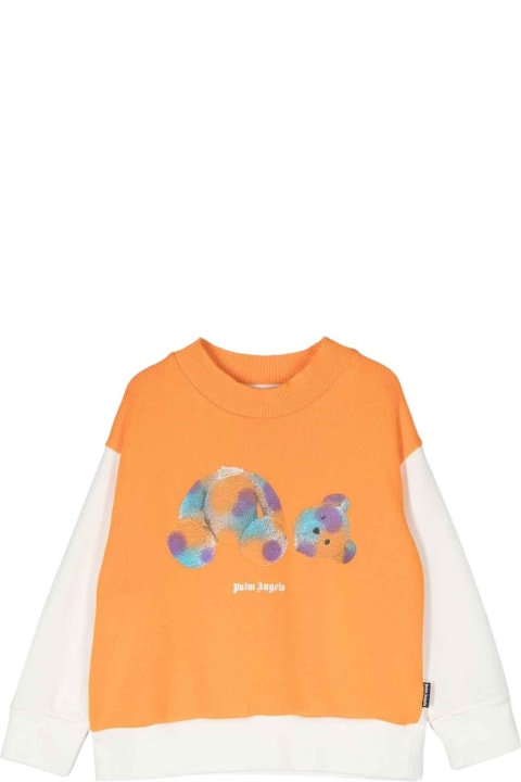 Palm Angels Shirts for Boys Palm Angels Orange Sweatshirt Boy
