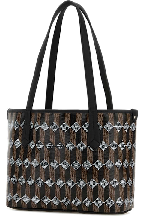 Au Départ Men Au Départ Printed Canvas Tote No.28 Shopping Bag